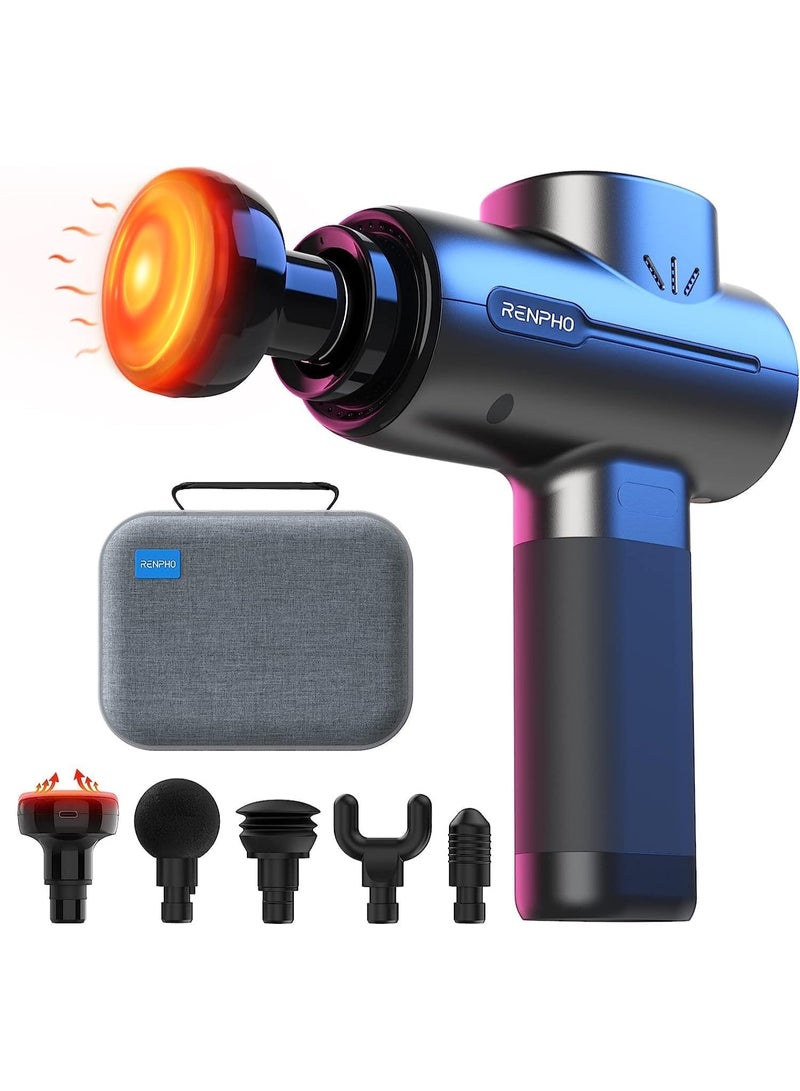 RENPHO Active Massage Gun with Heat Deep Tissue Muscle, 2022 Upgrade Powerful Portable Gun Massage Percussion Massager Gun for Athletes, Electric Back Massagers, Handheld Body Massager Gun Gifts - Image 1