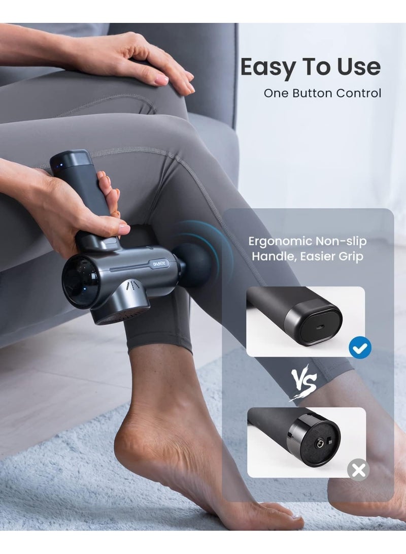 RENPHO Active Massage Gun with Heat Deep Tissue Muscle, 2022 Upgrade Powerful Portable Gun Massage Percussion Massager Gun for Athletes, Electric Back Massagers, Handheld Body Massager Gun Gifts - Image 4