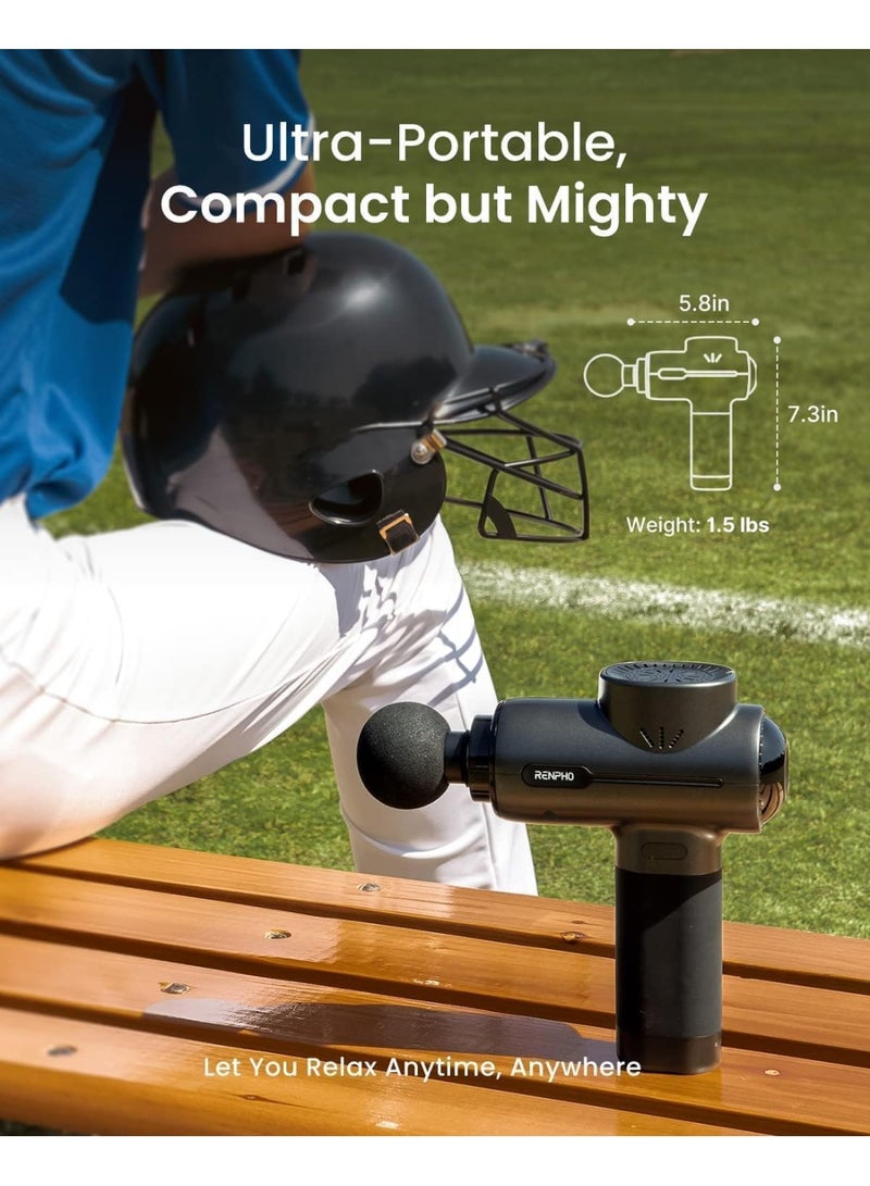 RENPHO Active Massage Gun with Heat Deep Tissue Muscle, 2022 Upgrade Powerful Portable Gun Massage Percussion Massager Gun for Athletes, Electric Back Massagers, Handheld Body Massager Gun Gifts - Image 5