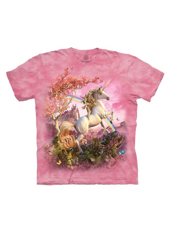 THE MOUNTAIN Girls Awesome Unicorn T-Shirt, Pink, XXL - Image 1