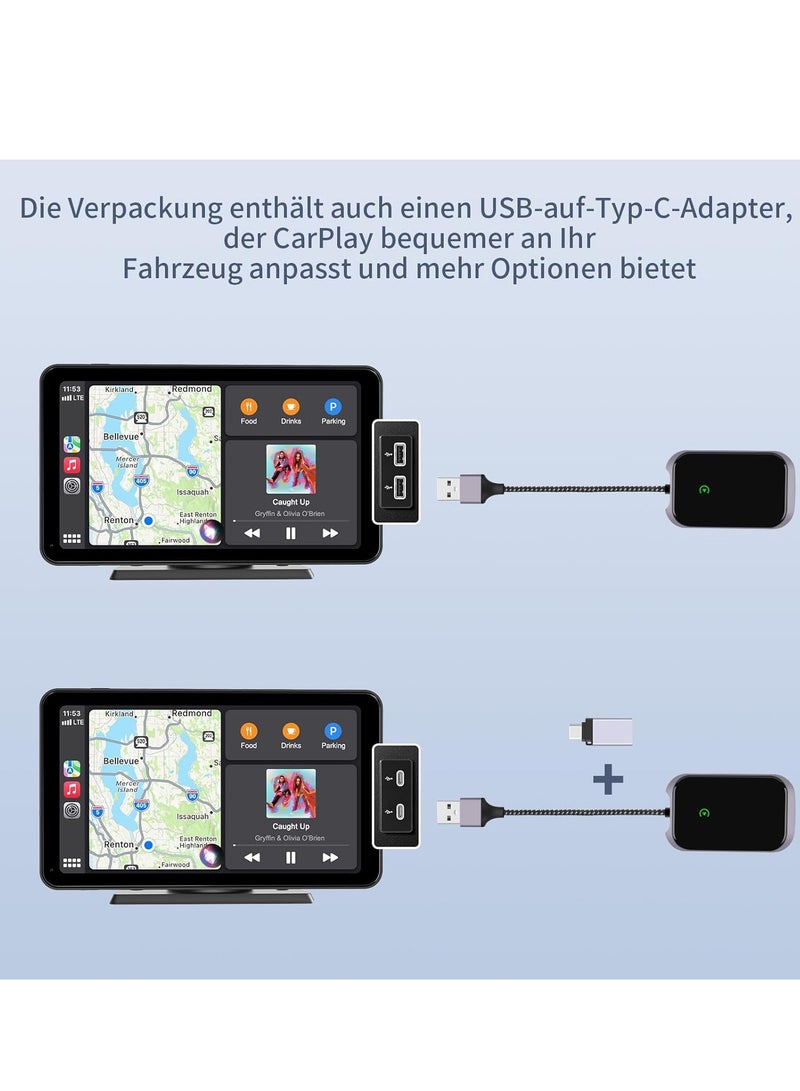 ماجنتيك محول كار بلاي لاسلكي لـ Apple CarPlay وandroidauto، ترقية سلكية إلى كار بلاي لاسلكي، اتصال فوري، دونجل كار بلاي صغير للغاية لأجهزة iPhone وAndroid مناسب للسيارات المزودة بنظام كار بلاي مدمج - Image 4