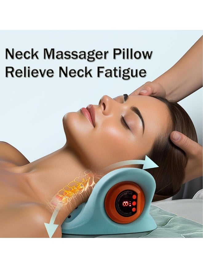 Loquat Neck Massager  Portable Shiatsu Massage Pillow  Neck and Shoulder Massager with Heating Function with 6 Speed  3 Heating Function (Blue) - Image 3