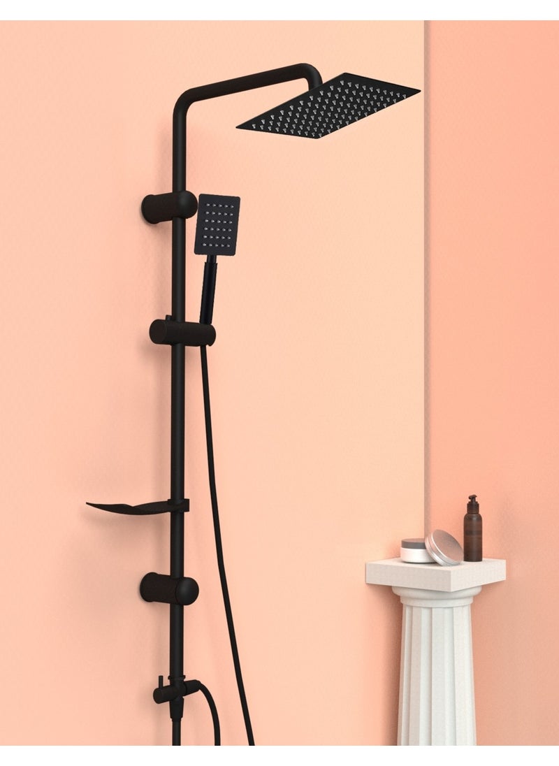 FAWER Faucet & Shower Fawer Black Sprinkler Robot Shower Set with Metal Hand-Head Shower  - Image 1