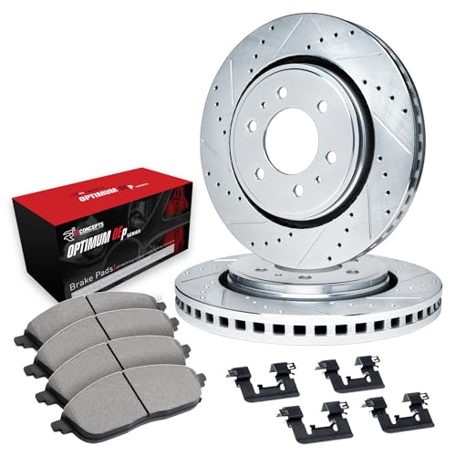 R1 Concepts Rear Brakes and Rotors| Hardware Included| Rear Optimum OEp Brake Pads and Rotors Kit| Fits 2011-2013 INFINITI QX56; 2014-2024 INFINITI QX80; 2017-2024 Nissan Armada - Image 1