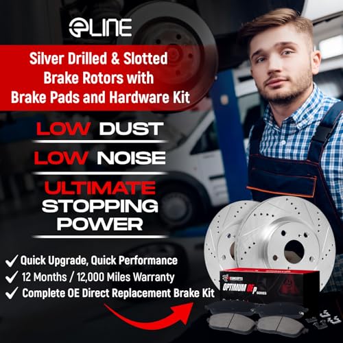 R1 Concepts Rear Brakes and Rotors| Hardware Included| Rear Optimum OEp Brake Pads and Rotors Kit| Fits 2011-2013 INFINITI QX56; 2014-2024 INFINITI QX80; 2017-2024 Nissan Armada - Image 3