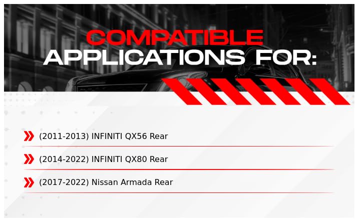 R1 Concepts Rear Brakes and Rotors| Hardware Included| Rear Optimum OEp Brake Pads and Rotors Kit| Fits 2011-2013 INFINITI QX56; 2014-2024 INFINITI QX80; 2017-2024 Nissan Armada - Image 2