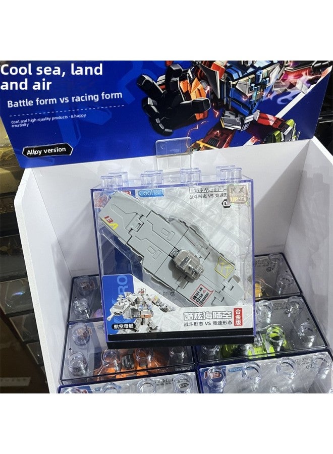 Alloy Version Of Deformed Toy Model Sea, Land And Air Mecha Suit Gift Box Kidsren's Educational Boy Gift-Color:Sea, Land And Air Transformation Team-aircraft Carrier [single Style] - Image 1