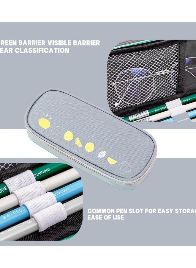 GGEROU Pencil Case,Large Capacity Pen Bag,Colored Pencil Bag with Zipper,Student School Supplies,Suitable for the Beginning of School Season,Beginning of School Gifts (Grey) - Image 5