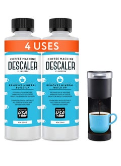 Descaler (2 Pack, 2 Uses Per Bottle) - Made in the USA - Universal Descaling Solution for Keurig, Nespresso, Delonghi and All Single Use Coffee and Espresso Machines