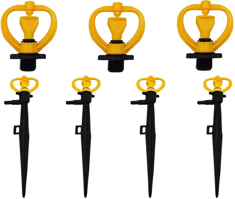 DIY Crafts Garden Watering Sprayer Lawn Irrigation Sprinkler, Stake for Micro Drip Irrigation Distribution Garden Saving Water Automatic Greenhouse, Flower Bed,Patio (5 Pcs, Sprinkler with Stake) - Image 4