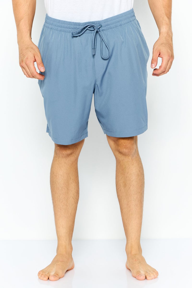 DKNY Men Brand Logo Board Shorts, Light Blue - Image 1