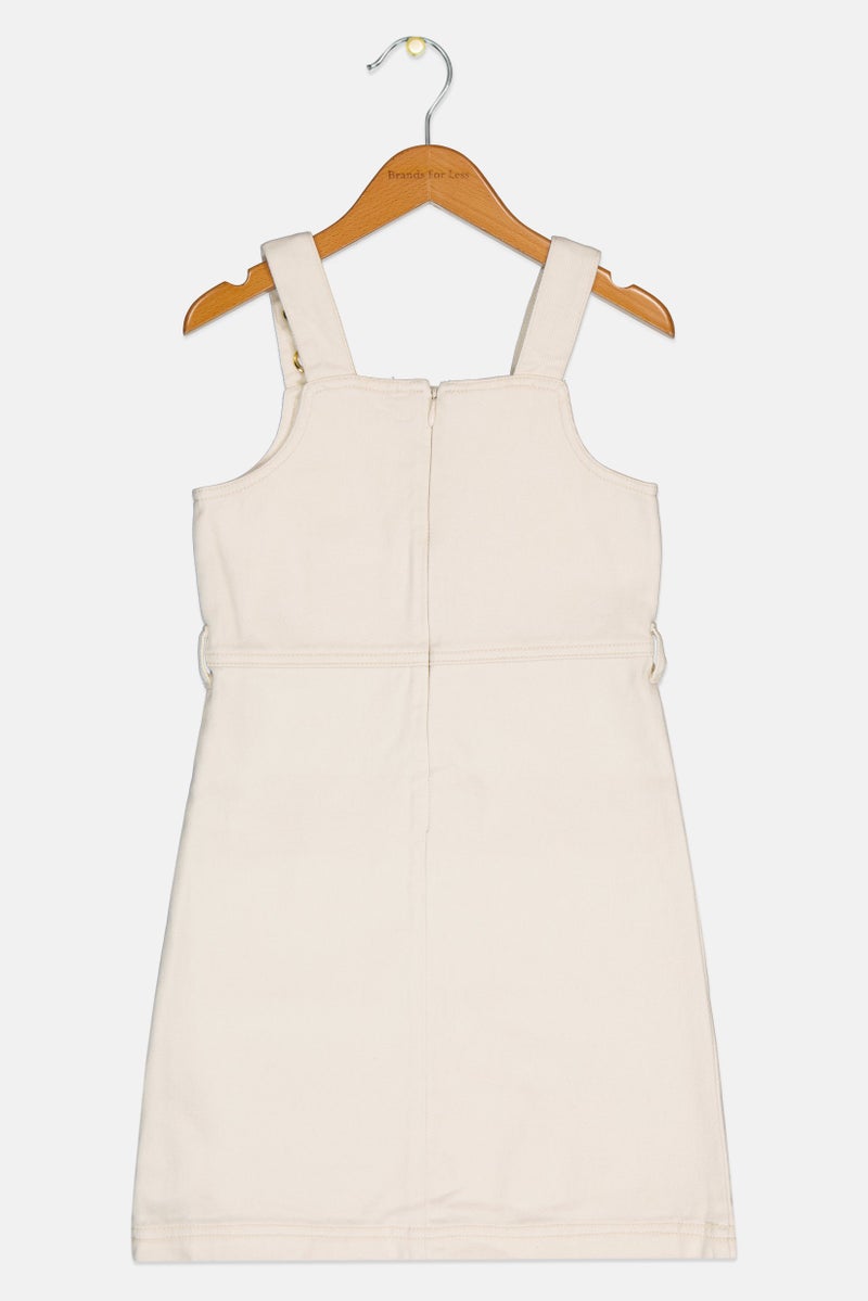 Michael Kors Kids Girl Plain Dress, Cream - Image 3
