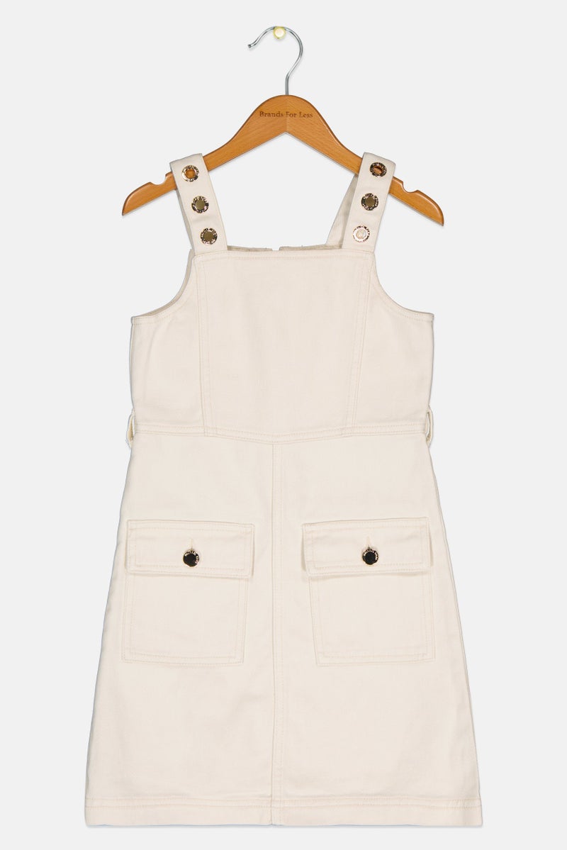 Michael Kors Kids Girl Plain Dress, Cream - Image 2