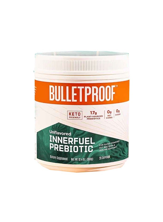 Bulletproof مسحوق الألياف البريبايوتيك Innerfuel بدون نكهة، 13.4 أونصة، مكمل لصحة الأمعاء، الصحة الهضمية ودعم المناعة - Image 1
