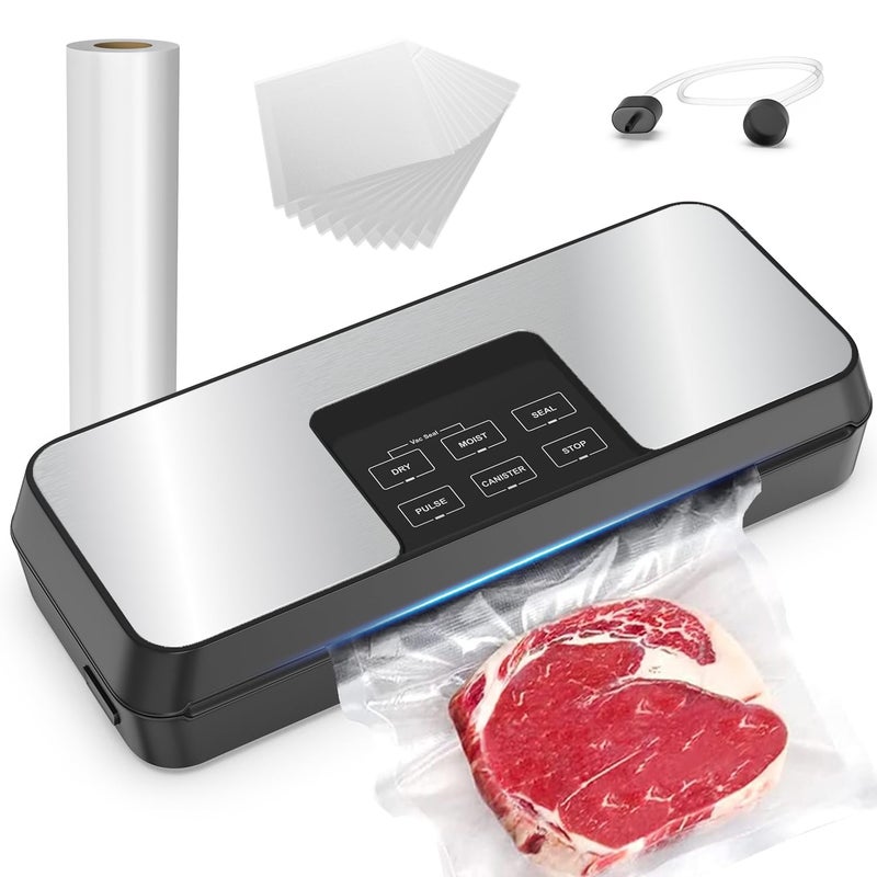 ENEM Vacuum Sealer Machine Automatic Dry Wet Air Sealing Machine with 1 Year Warranty Full Customer Support from Enem Compact Design Packing Machine With 1 Vacuum Roll 10 Vacuum Pouches - Image 1