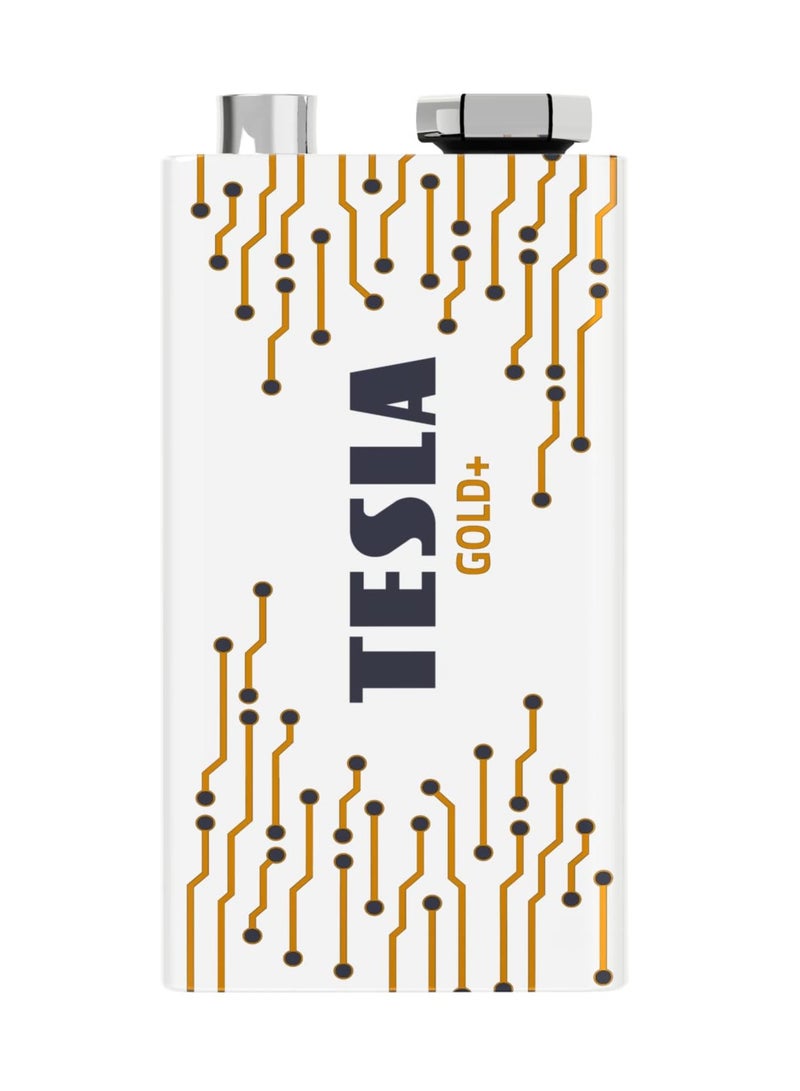 بطاريات تسلا بطاريات قلوية GOLD+ 9V 6LR61 قطعة واحدة - بطاريات قوية لأقصى أداء، طاقة ثابتة 9 فولت للأجهزة عالية الاستهلاك مثل الكاميرات والميكروفونات وأدوات القياس، مع تركيبة مانعة للتسرب، وأداء طويل الأمد، وتصميم صديق للبيئة، ومناسبة للاستخدام المنزلي والمهني، طاقة موثوقة تدوم لأطول فترة ممكنة  - Image 2