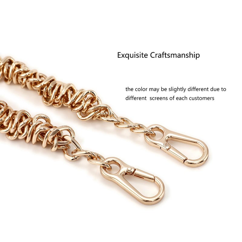 Yichain Unique Metal Bag Chains Purse Handles Shoulder Strap Replacement Accessories Charms For Handbags(Gold 16 Inch) - Image 3