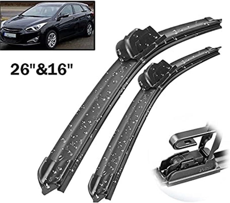 QASULER Front Wiper Blades for Hyundai (BLACK 26+16) - Image 3