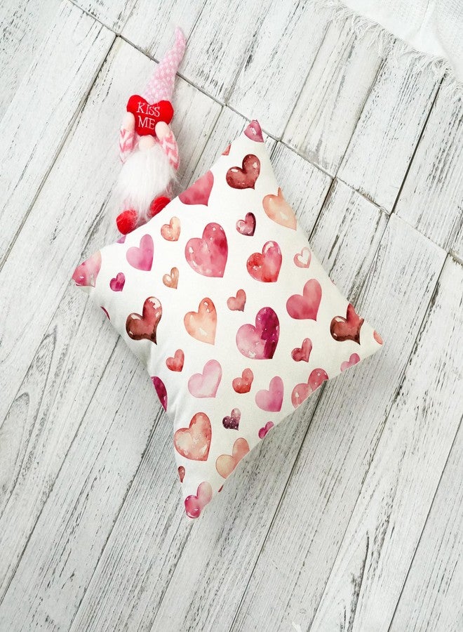 ONWAY أغطية وسائد زينة عيد الحب من أون واي، مقاس 18×18 بوصة، طقم من قطعتين، أغطية وسائد مزخرفة على شكل قلب وردي، مناسبة للأريكة والسرير، ديكور منزلي رومانسي لعطلة الأعياد - Image 4