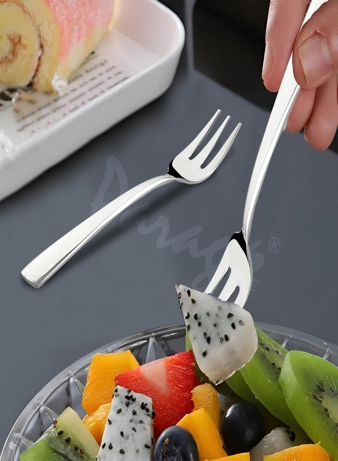Parage 12 Pieces Stainless Steel Fruit Forks for Home & Kitchen, Fruit Picks, Kids, Snacks, Fruits and Dessert, Small Fruit Fork (Pack of 12, Silver) - Image 4
