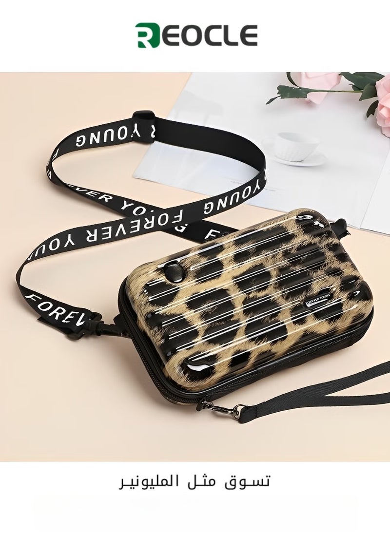 REOCLE Crossbody Bag  Suitcase Crossbody Handbag Small Cell Phone Purse Hard Shell with Adjustable Strap Casual Messenger Bags Waterproof Satchels for Unisex - Image 1