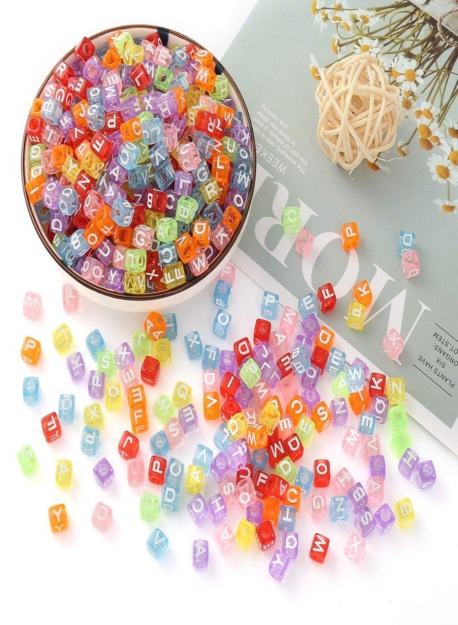 DAHI 1000 x Letter Beads, Colourful Letter Beads, Acrylic Alphabet A-Z Cube Beads, Mixed Colourful Square Letter Beads (6 x 6 mm) - Image 2