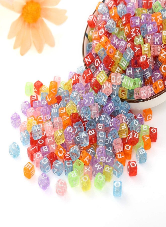 DAHI 1000 x Letter Beads, Colourful Letter Beads, Acrylic Alphabet A-Z Cube Beads, Mixed Colourful Square Letter Beads (6 x 6 mm) - Image 4