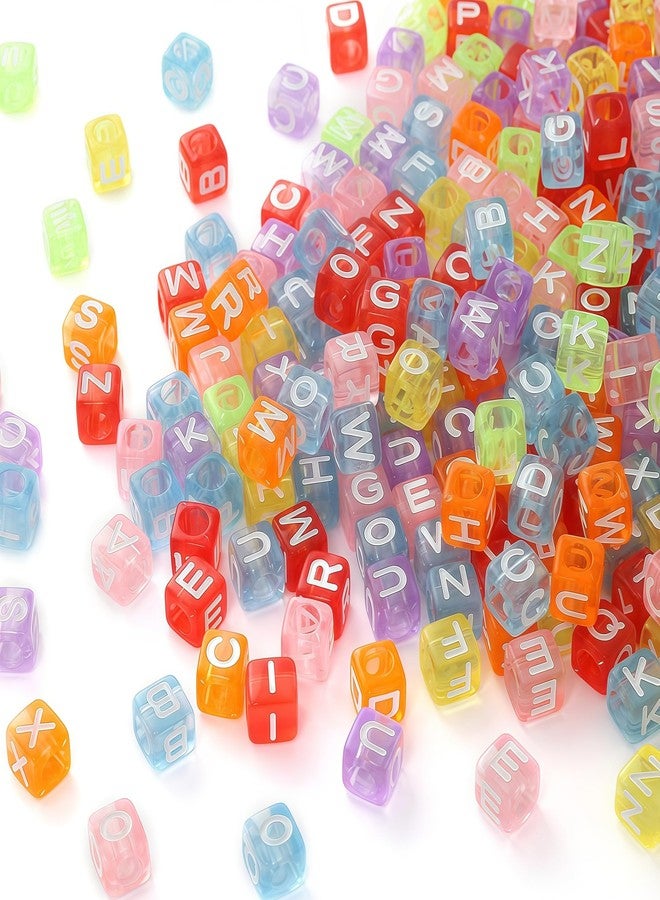 DAHI 1000 x Letter Beads, Colourful Letter Beads, Acrylic Alphabet A-Z Cube Beads, Mixed Colourful Square Letter Beads (6 x 6 mm) - Image 1