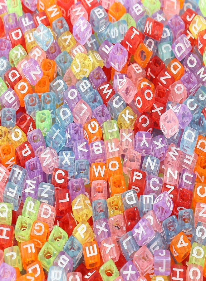 DAHI 1000 x Letter Beads, Colourful Letter Beads, Acrylic Alphabet A-Z Cube Beads, Mixed Colourful Square Letter Beads (6 x 6 mm) - Image 3
