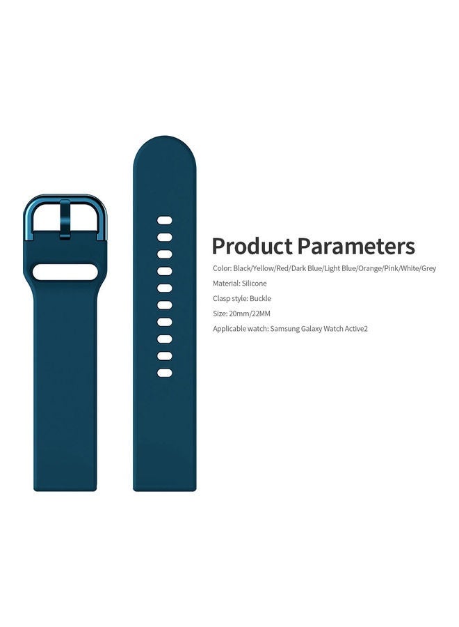 بيوينتي حزام replacement لسامسونج جالكسي ووتش أكتيف 2 - 20 مم اللون الأزرق الداكن - Image 2