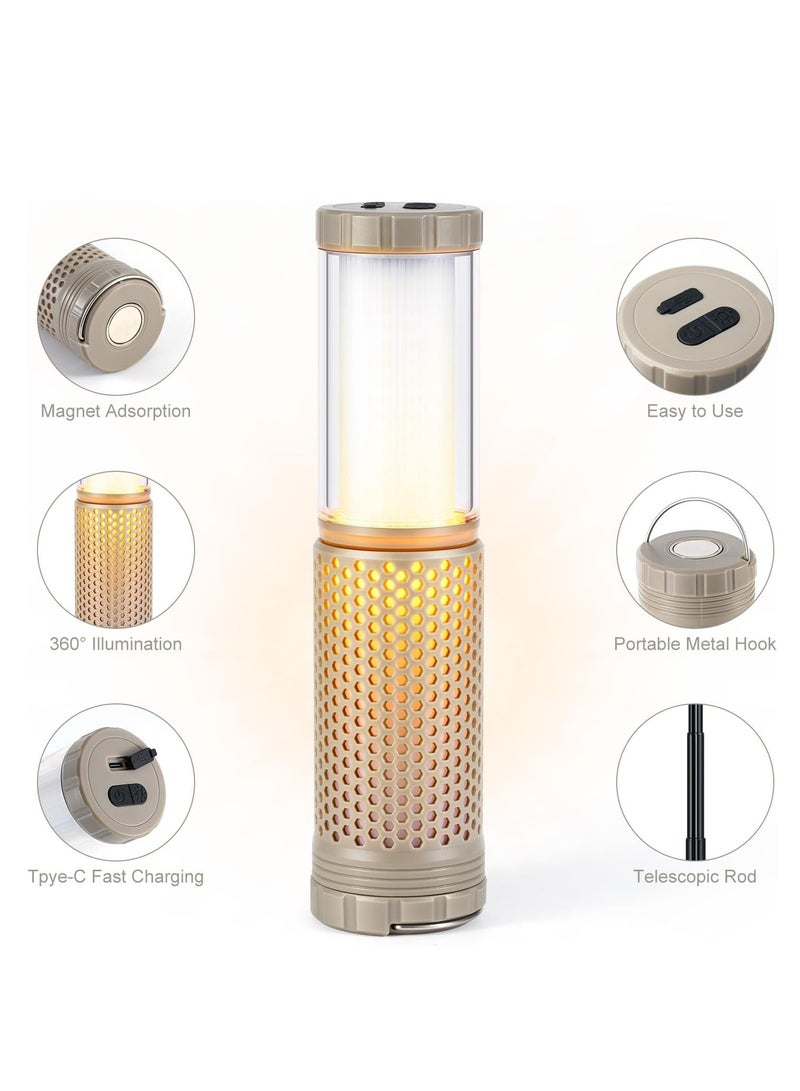 Outdoor Camping Lamp, Rechargeable Camping Light IP44 Camping Lantern Tent Lamp Hanging Retractable LED Tent Light for Outdoor Camping Night - Image 5