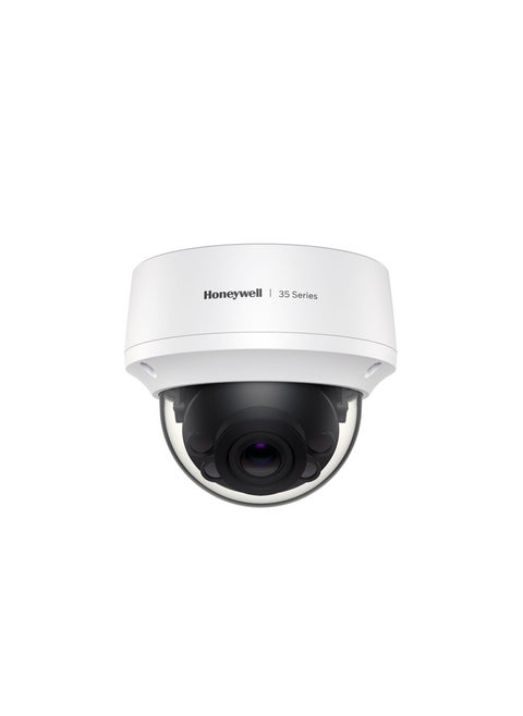 Honeywell HC35W45R2 35 Series, 5MP WDR IR MFZ Dome Camera, 120 dB, 2.7mm-13.5mm, PoE, 12VDC, Audio and Alarm In/Out, IK10, White