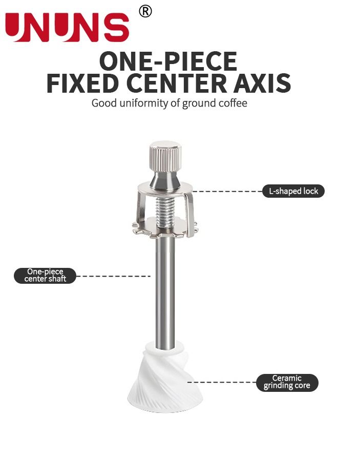 UNUNS Manual Coffee Grinder with Ceramic Burrs,Hand Coffee Mill with Two Glass Jars(11oz Each), Cleaning Brush and Coffee Scoop French Press, Pour Over, Drip Coffee - Image 4