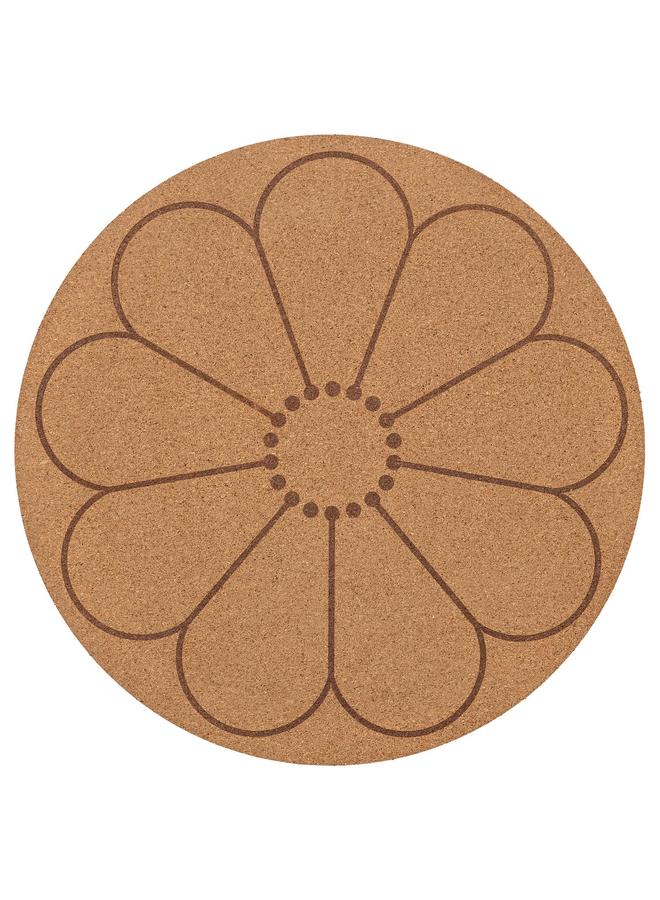 erorex Place mat, cork/patterned flower, 35 cm - Image 1
