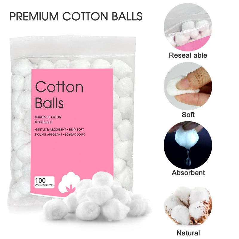 eyxformula 250 Count Cotton Balls, 100% Pure Organic Cotton, Soft & Super Absorbent, Includes 2 Cotton Ball Holders for Bathroom & Vanity, Perfect for Face Makeup Remover, Nail Polish Removal, Crafts, Pet Care - Image 4