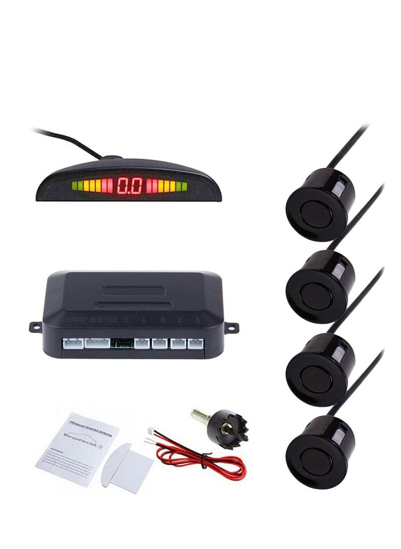 PLC - Sensorpark car, wireless parking parking sensor, reverse sensor with 4 backup sensor, wireless LED display with audio warning for cars and trucks - (black) - Image 1