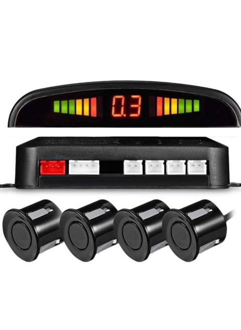 Sensorpark car, wireless parking parking sensor, reverse sensor with 4 backup sensor, wireless LED display with audio warning for cars and trucks - (black)
