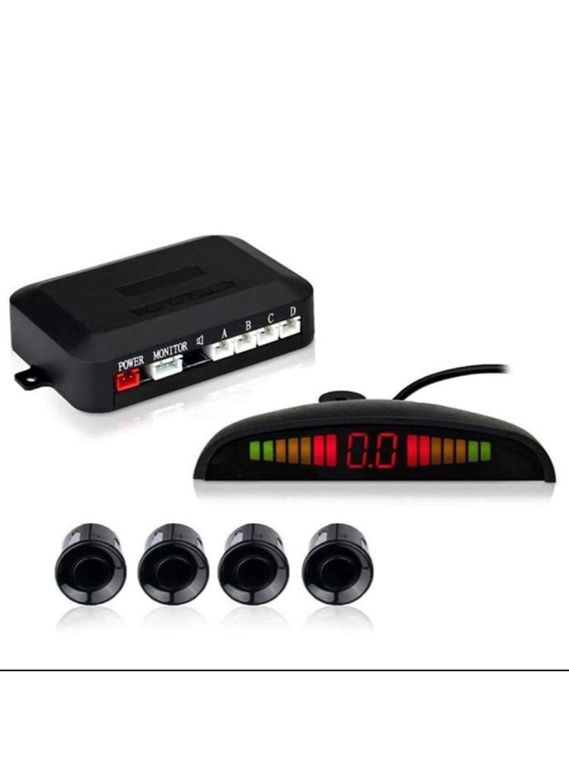 PLC - Sensorpark car, wireless parking parking sensor, reverse sensor with 4 backup sensor, wireless LED display with audio warning for cars and trucks - (black) - Image 1