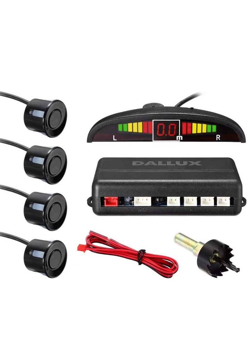PLC - Sensorpark car, wireless parking parking sensor, reverse sensor with 4 backup sensor, wireless LED display with audio warning for cars and trucks - (black) - Image 1