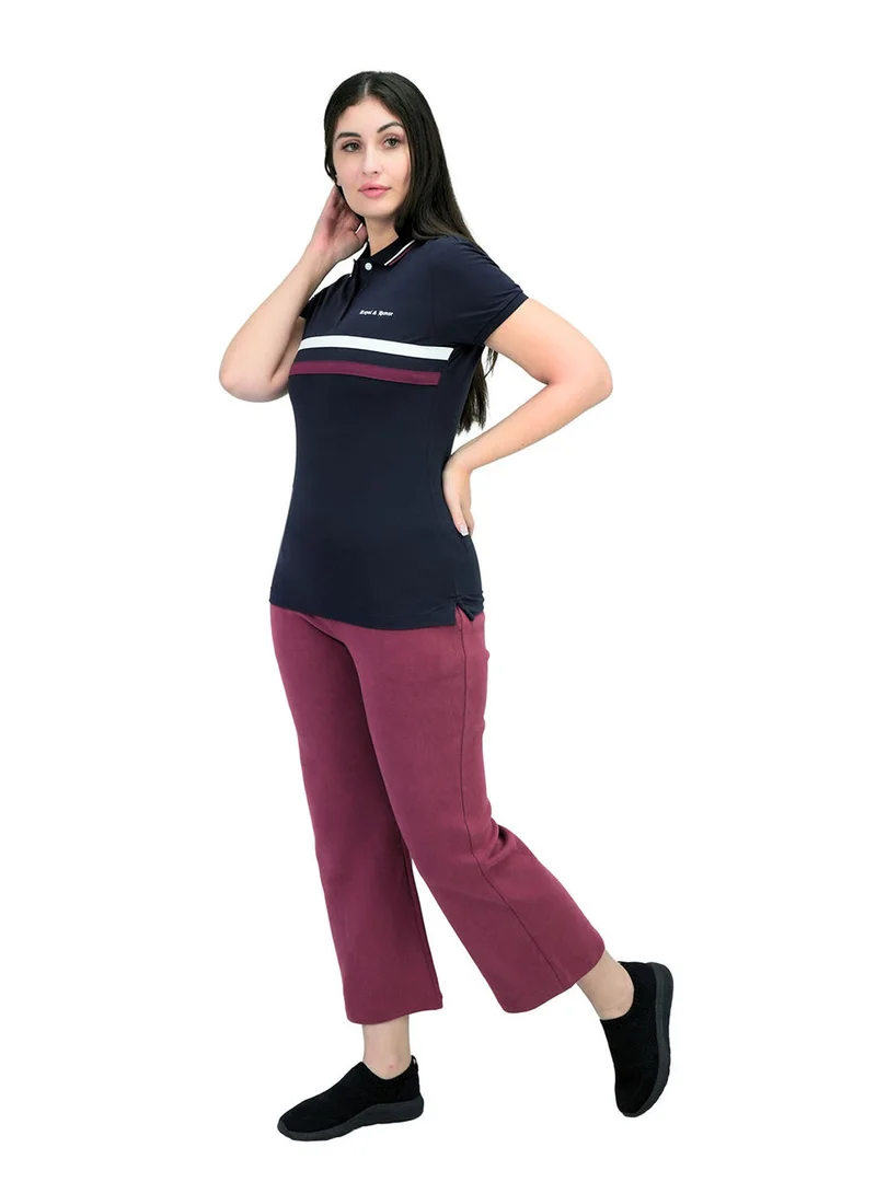 GIORDANO Women's Union Jack Polo Shirt - Cotton Lycra, Slim Fit