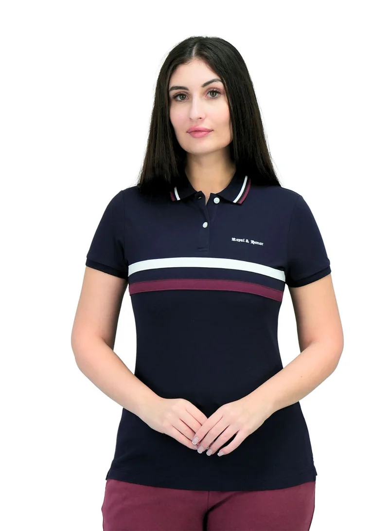 GIORDANO Women's Union Jack Polo Shirt - Cotton Lycra, Slim Fit