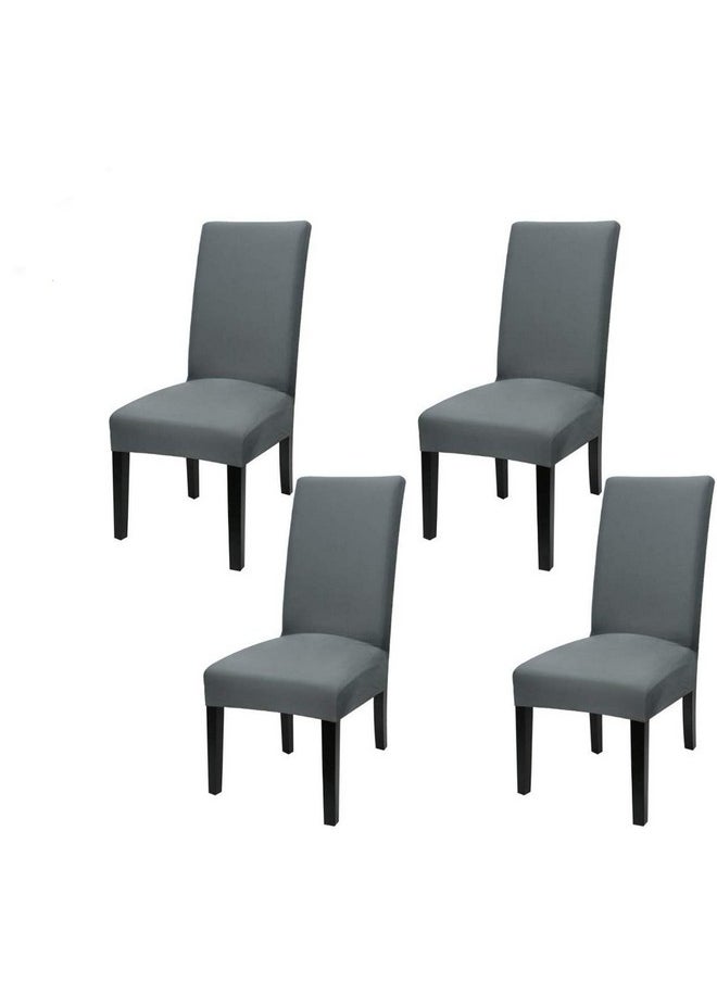 Styleys Styleys Elastic Chaie Covers Dining Chair Cover Stretchable Removable Washable Polyester Blend Protector Set of 4 (SD16 Grey)  - Image 1