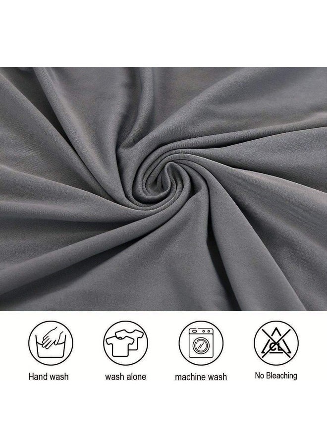 Styleys Styleys Elastic Chaie Covers Dining Chair Cover Stretchable Removable Washable Polyester Blend Protector Set of 4 (SD16 Grey)  - Image 5