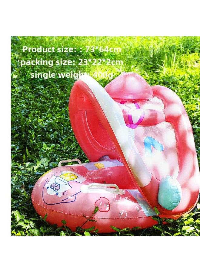 Generic Large Thickened Car Tuba Boat Baby Swimming Water Play Seat Circle Steering Wheel Sponge Swimming Circle Outdoor Sports-Color:Small Shark Powder With Peng (within 30kg) - Image 1