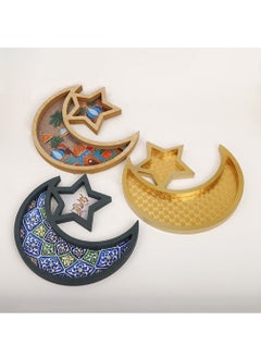 Wooden Eid Mubarak Dessert Tray, Ramadan Kareem Moon Star ServingTray, Wooden Food Platter Date Plates Serving Tableware Tray Display Home Decoration for Parties, Weddings, Muslim Islamic Gift - pzsku/Z217E0E46D268612DE028Z/45/_/1708707024/de5ff97f-46ad-4487-8b81-66a4a19aebf1