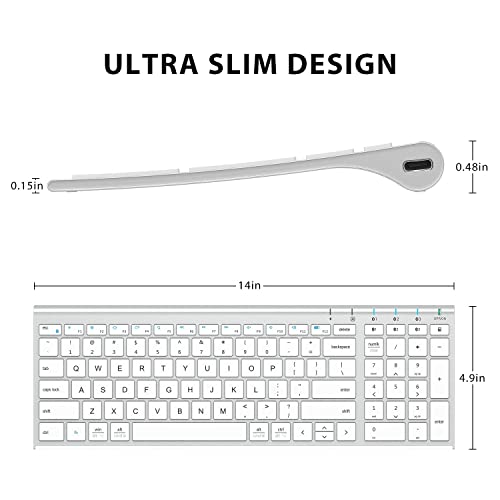 iClever BK10 Bluetooth Keyboard, Universal Bluetooth 5.1 Wireless Keyboard with Number Pad, Ergonomic Design, Multi-Device Compatibility, Stable Connection for Mac, iPad, iPhone, Android, Windows - Image 5