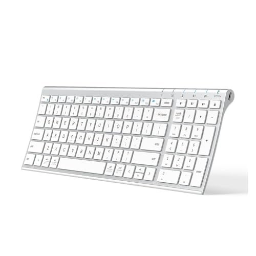 iClever BK10 Bluetooth Keyboard, Universal Bluetooth 5.1 Wireless Keyboard with Number Pad, Ergonomic Design, Multi-Device Compatibility, Stable Connection for Mac, iPad, iPhone, Android, Windows - Image 1