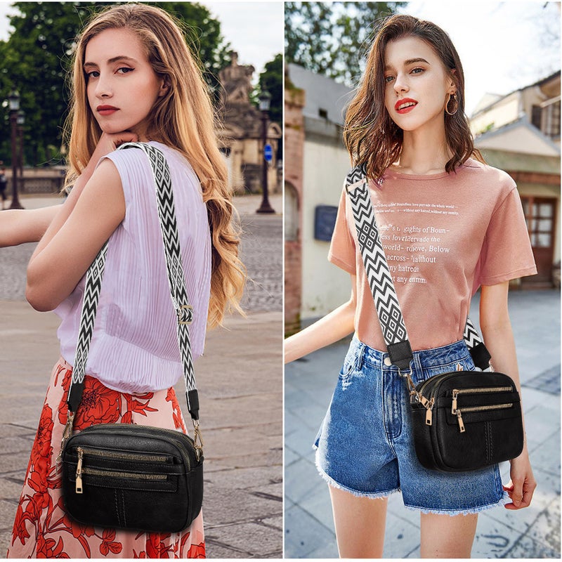 TANTOMI Crossbody Bags for Women, 6-Pockets Cross Body Purse, Vegan Leather Handbags Shoulder Bag for Travel, Gifts for Women - Image 2