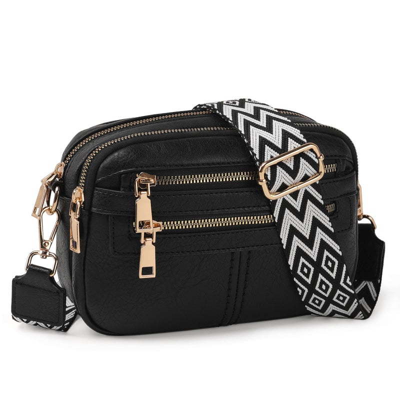 TANTOMI Crossbody Bags for Women, 6-Pockets Cross Body Purse, Vegan Leather Handbags Shoulder Bag for Travel, Gifts for Women - Image 1