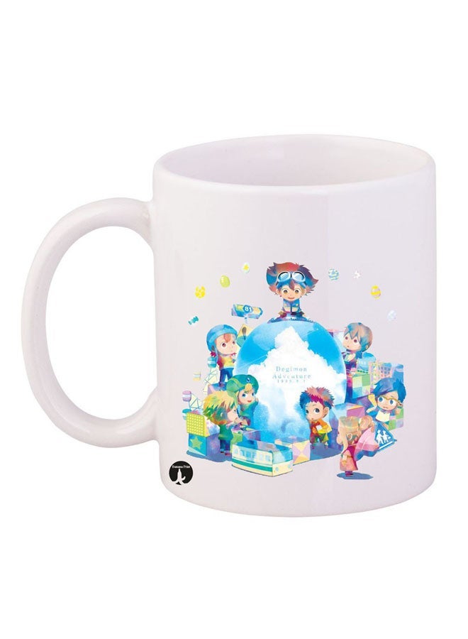 RYN The Anime Digimon Mug White/Red/Blue 11ounce